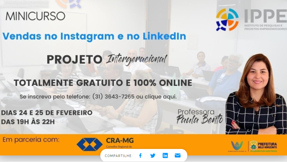 Leia mais sobre o artigo MINICURSO – Vendas no Instagram e no LinkedIn 