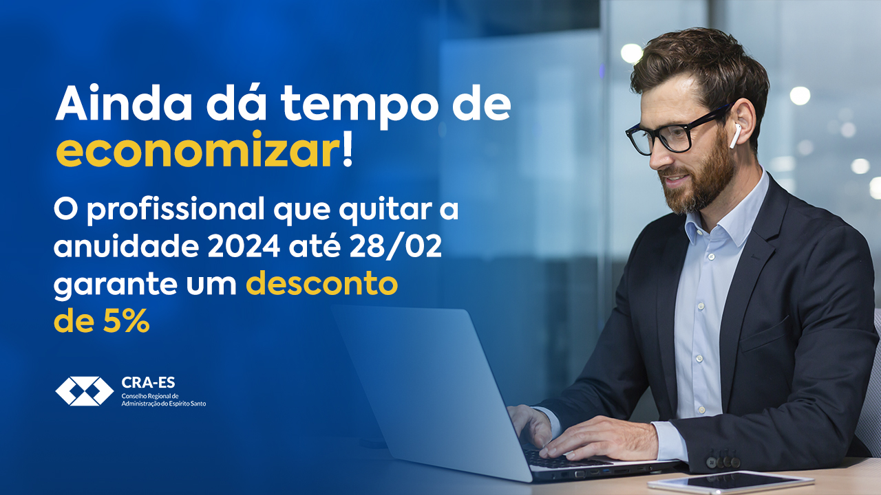 Você está visualizando atualmente 5% de desconto para profissionais que quitarem Anuidade 2024 até 28/02