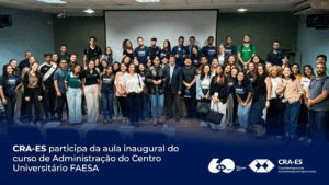 Leia mais sobre o artigo CRA-ES participa da aula inaugural do curso de Administração do Centro Universitário FAESA