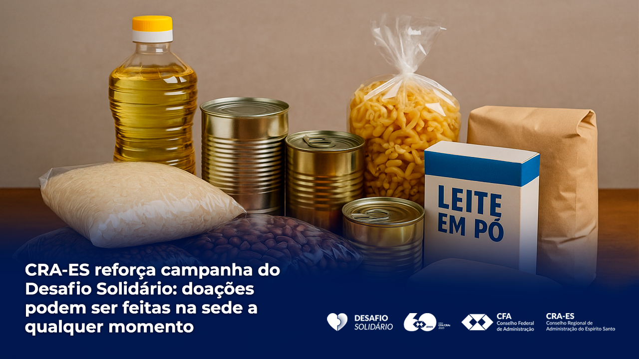 No momento, você está visualizando CRA-ES reforça campanha do Desafio Solidário: doações podem ser feitas na sede a qualquer momento