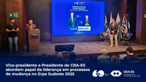 Leia mais sobre o artigo Vice-presidente e Presidente do CRA-ES abordam papel da liderança em processos de mudança no Erpa Sudeste 2025