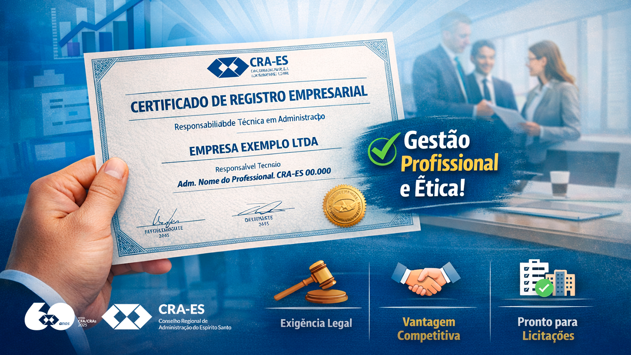 No momento, você está visualizando Novo certificado do CRA-ES atesta gestão profissional nas empresas