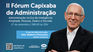Leia mais sobre o artigo 61 anos: CRA-ES lança o II Fórum Capixaba de Administração e inicia as comemorações do Mês da Administração